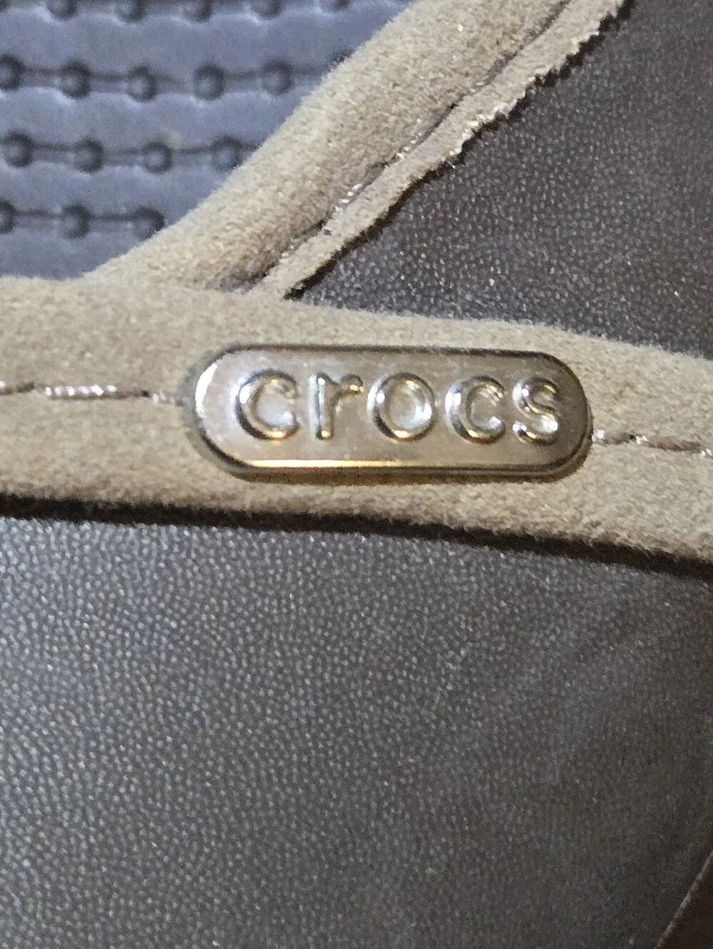 CROCS Women's Charcoal Gray Ballet Flats with Light Trim Slip On Balletcore